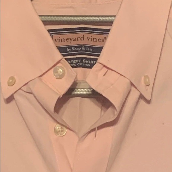 Men's Vineyard Vines Pink Long Sleeve Perfect Shirt Medium - Picture 2 of 2